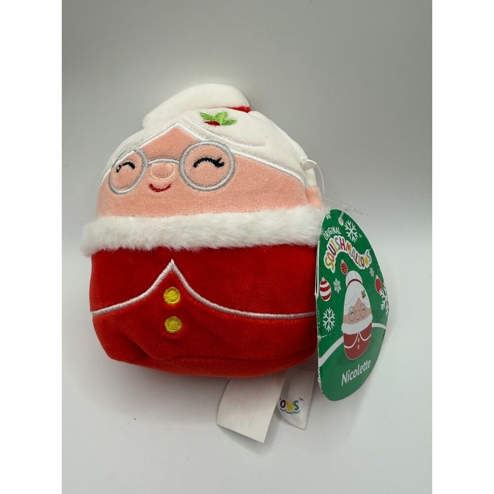 Squishmallows Nicolette Mrs Claus 6" Christmas Plush Kellytoy With Hang Tag